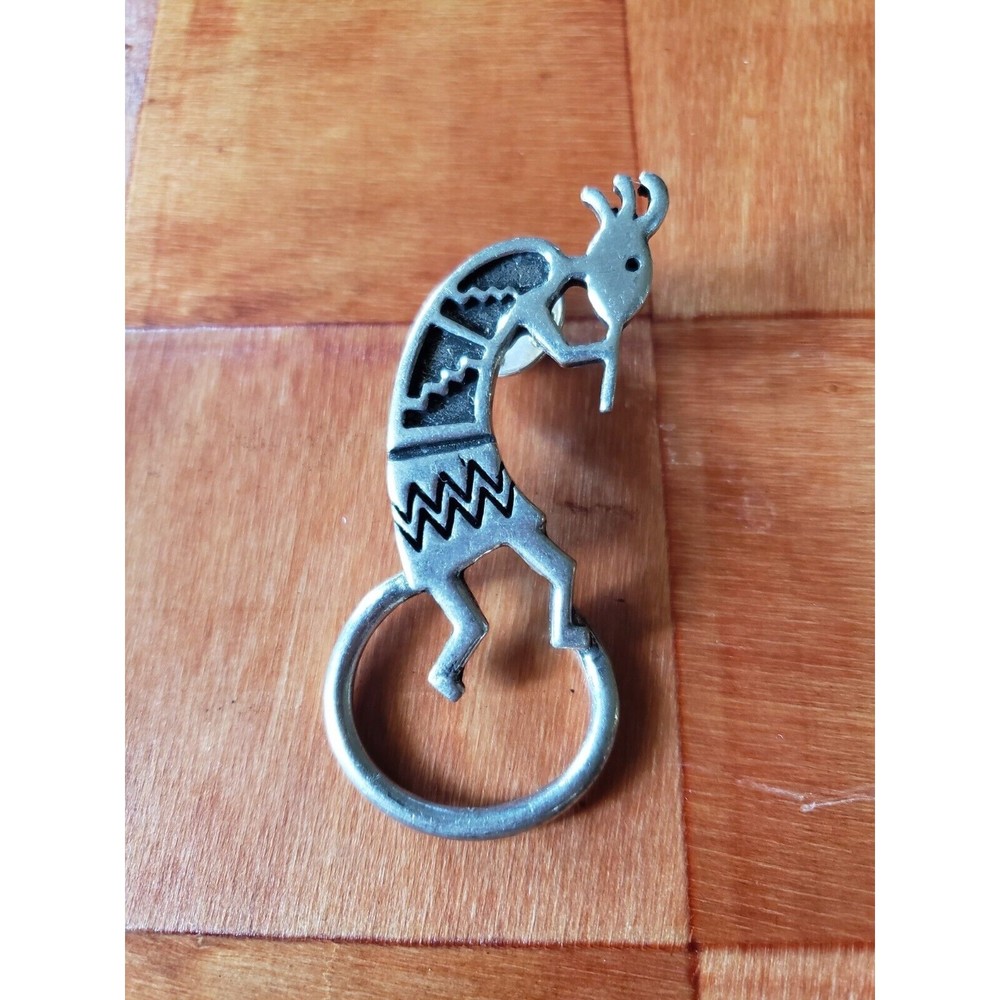 Vintage B.W Kokopelli Brooch Silvertone Pin Jewelry